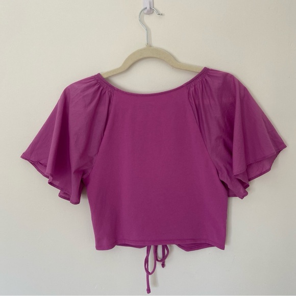 Anthropologie Maeve Cinched Flutter Sleeve Top size Small - Picture 8 of 10